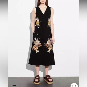 Coach Embroidered suede dress